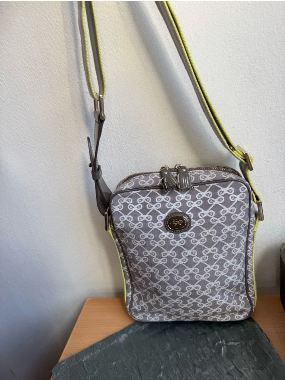 Anya Hindmarch London Messenger Canvas Logo Bag Small - Picture 3 of 13